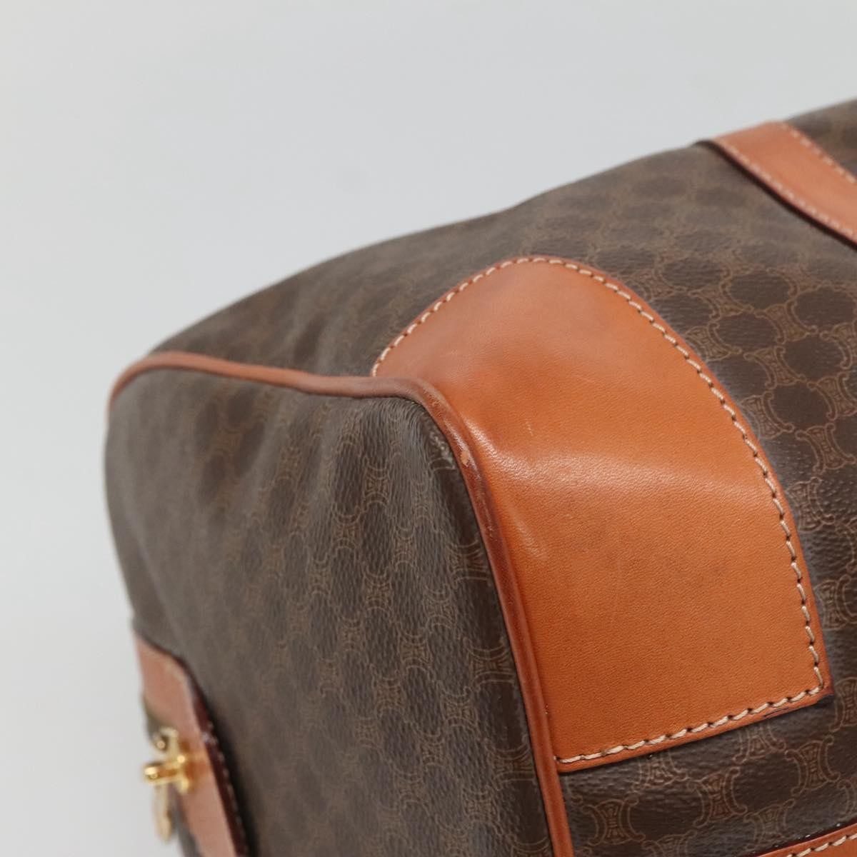 Celine Vintage Duffle Bag Macadam Coated Canvas, BROWN, CANVAS, Travel bag