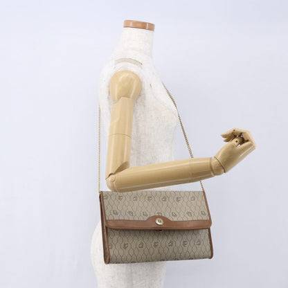 Christian Dior Vintage Honeycomb chain Canvas, BEIGE, CANVAS, Shoulder bag