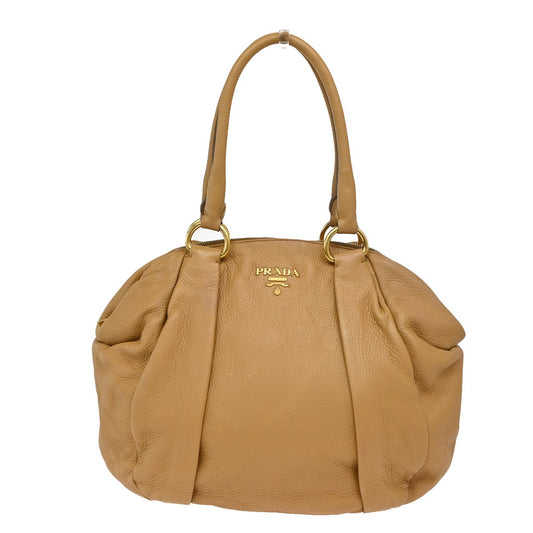 Prada Tote Vitello Daino Vitello Daino, Beige, Leather, Shoulder Bag