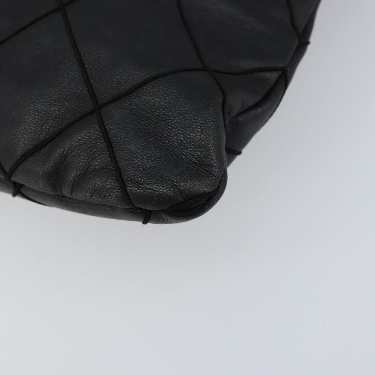 Chanel Vintage Shoulder Bag Leather, BLACK, LEATHER, Shoulder bag