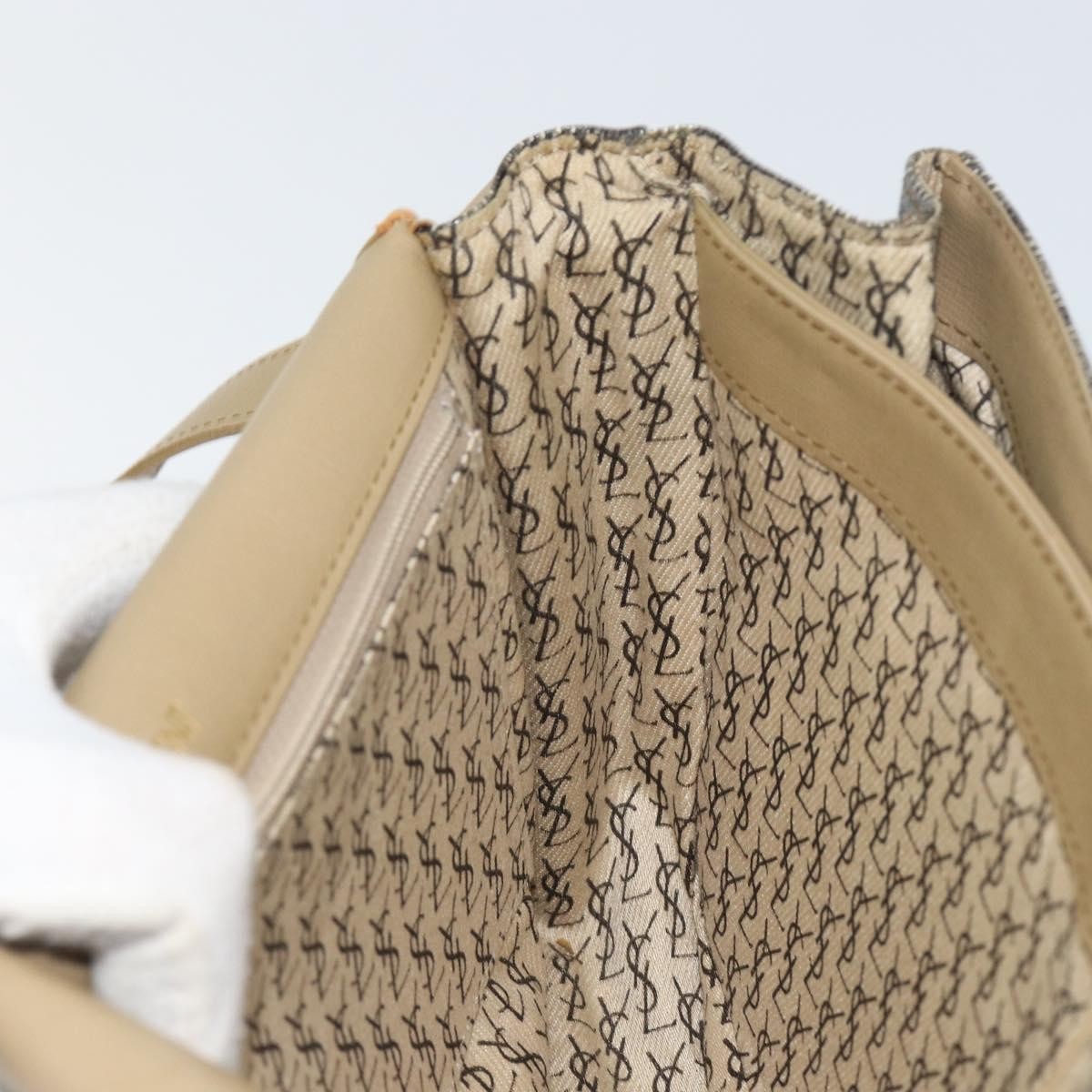 Saint Laurent Vintage Shoulder Bag PVC Leather, BEIGE, PVC, Shoulder bag