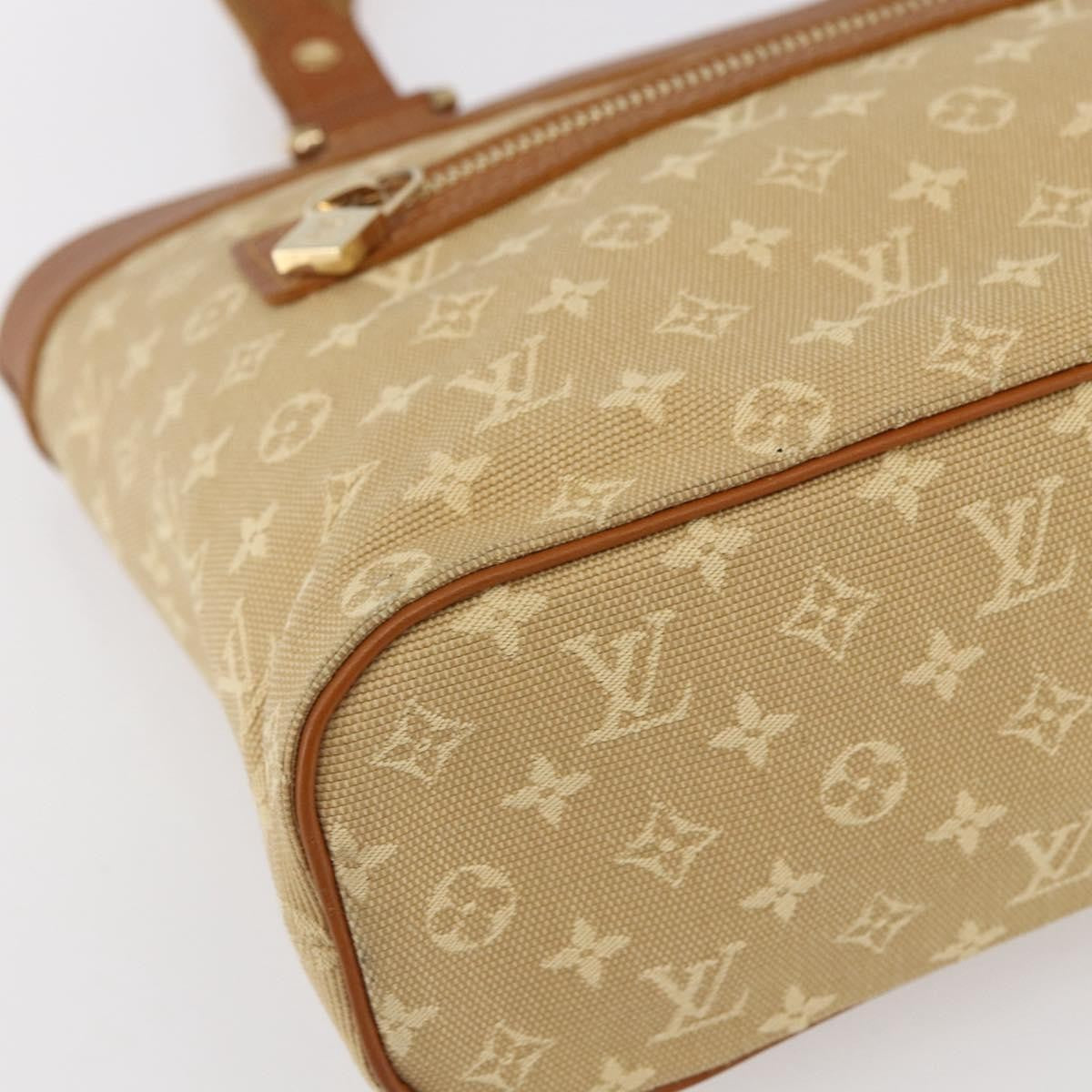 Louis Vuitton Lucille Handbag Mini Lin, BEIGE, CANVAS, Handbag