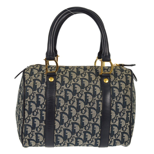 Christian Dior Vintage Trotter Handbag Canvas, NAVY, CANVAS, Handbag