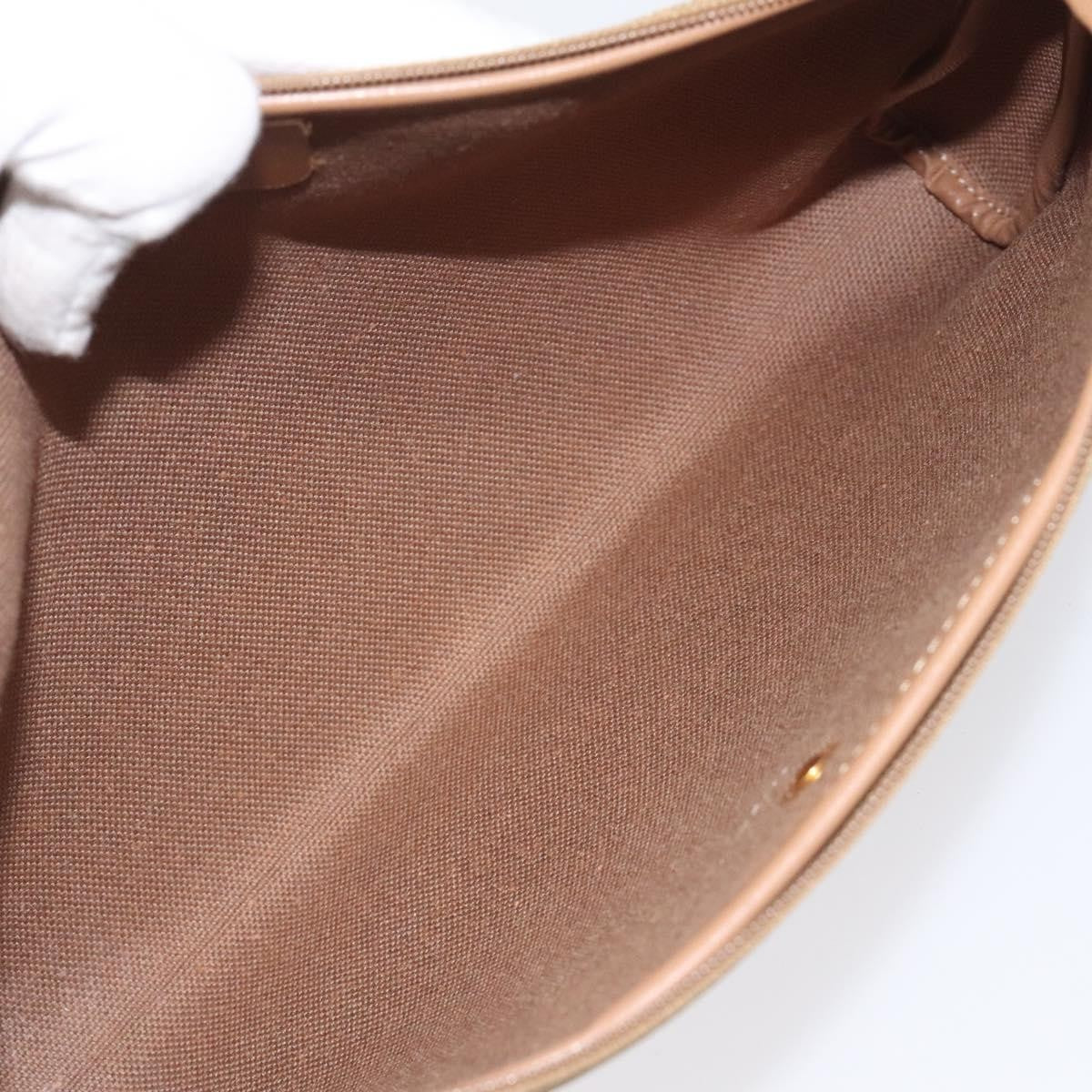 Christian Dior Vintage Honeycomb Zip Pouch Coated Canvas, BEIGE, PVC, Clutche & pouche