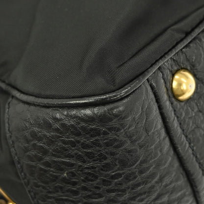 Prada Front Flap Pocket Tote Nylon, BLACK, NYLON, Handbag