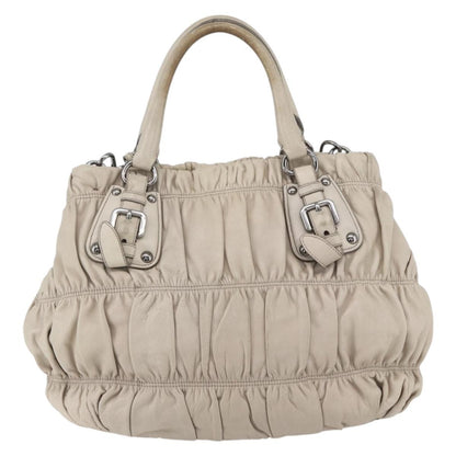 Prada Gaufre Convertible Tote Nappa Leather, BEIGE, LEATHER, Handbag