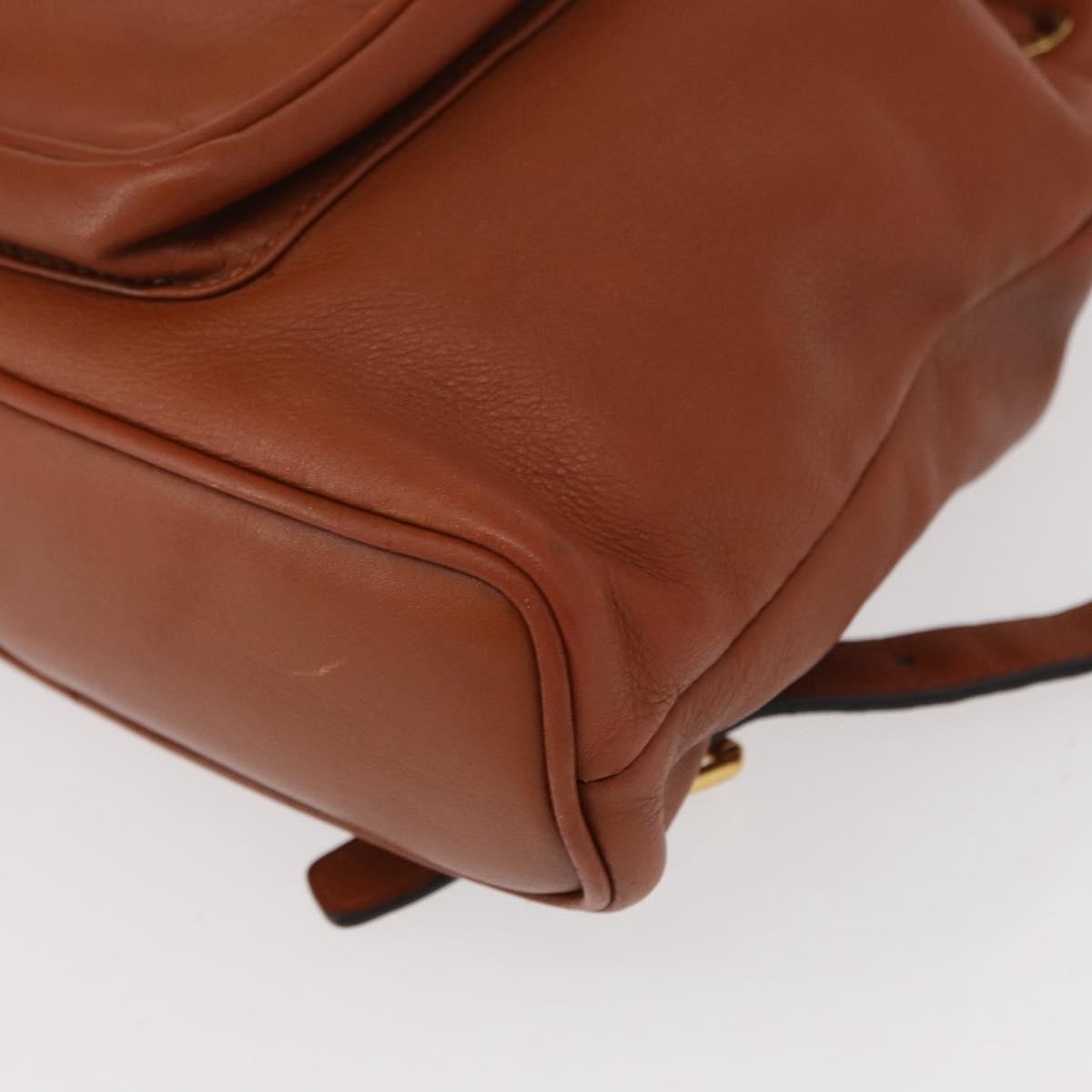 Gucci Vintage Bamboo Backpack Leather, BROWN, LEATHER, Backpack