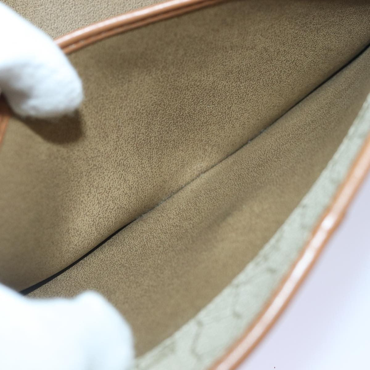 Christian Dior Vintage Honeycomb chain Canvas, BEIGE, PVC, Shoulder bag