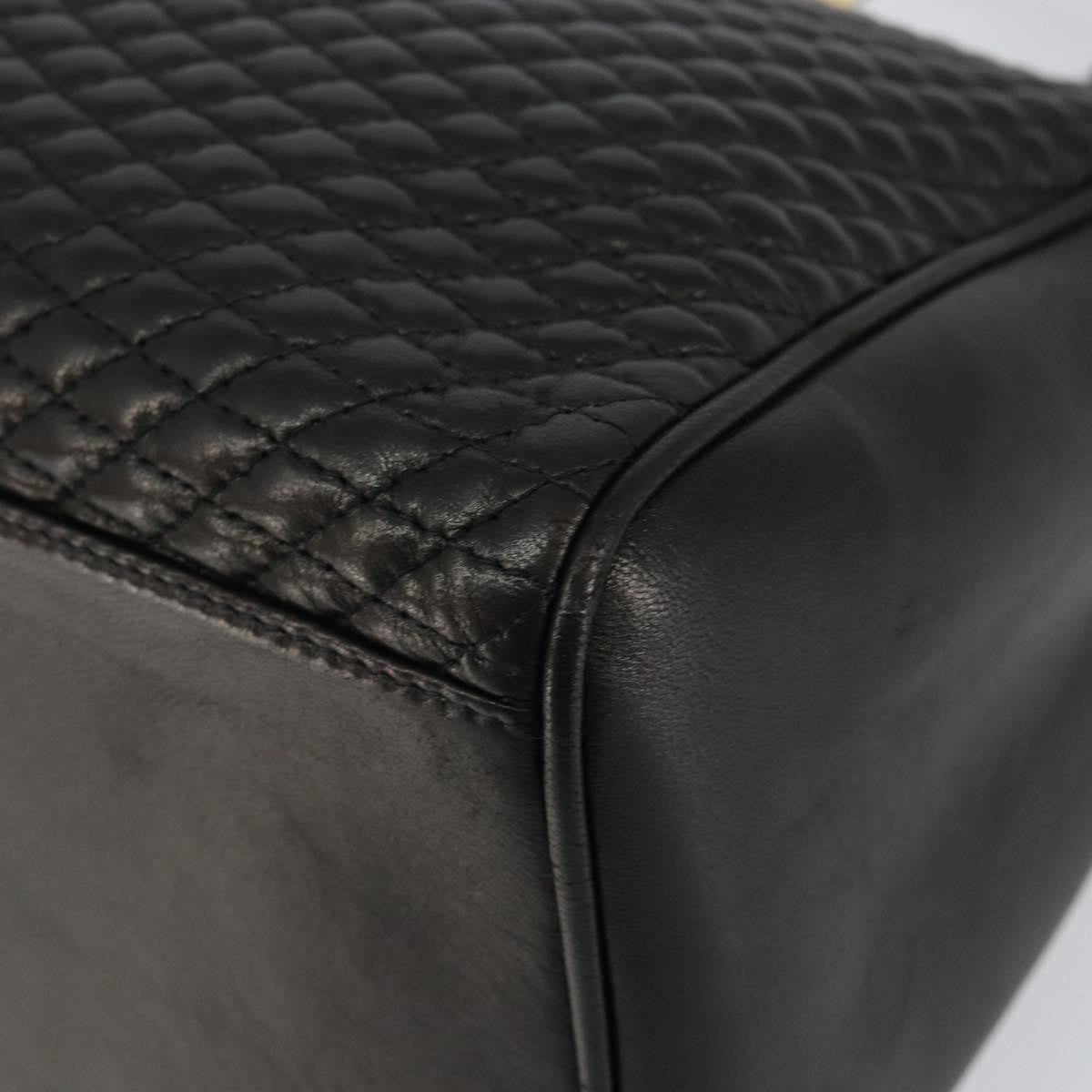 Bally Vintage Handbag Quilted Leather, BLACK, LEATHER, Handbag