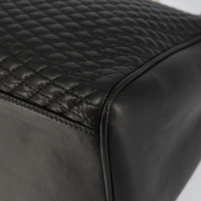 Bally Vintage Handbag Quilted Leather, BLACK, LEATHER, Handbag