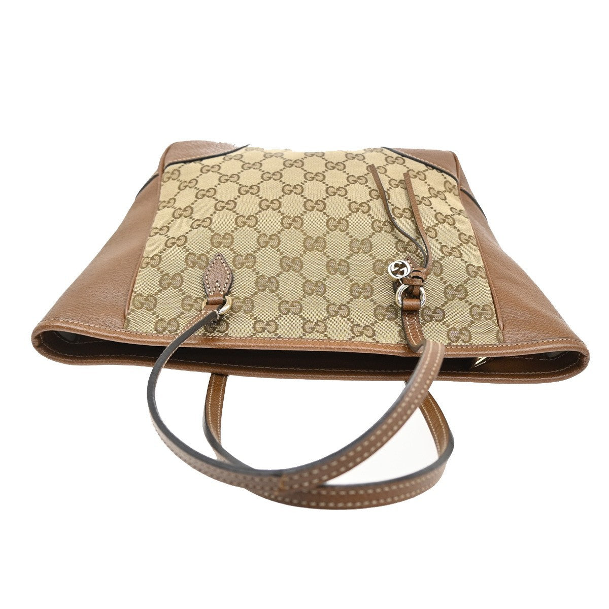 Gucci Bree Tote GG Canvas with Leather, BROWN, CANVAS, Tote bag