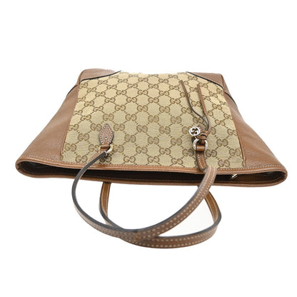 Gucci Bree Tote GG Canvas with Leather, BROWN, CANVAS, Tote bag