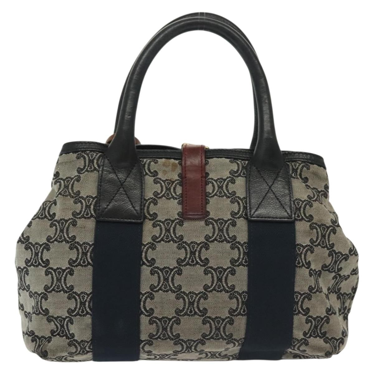 Celine Vintage Macadam Handbag Macadam, NAVY, CANVAS, Handbag