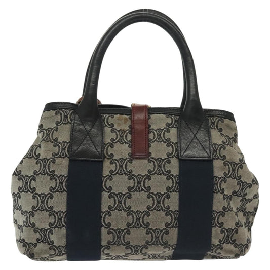 Celine Vintage Macadam Handbag Macadam, NAVY, CANVAS, Handbag