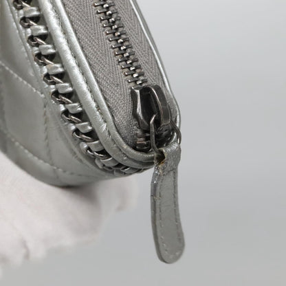 Chanel Boy Zip Jacket Wallet Quilted Calfskin, SILVER, LEATHER, Wallets