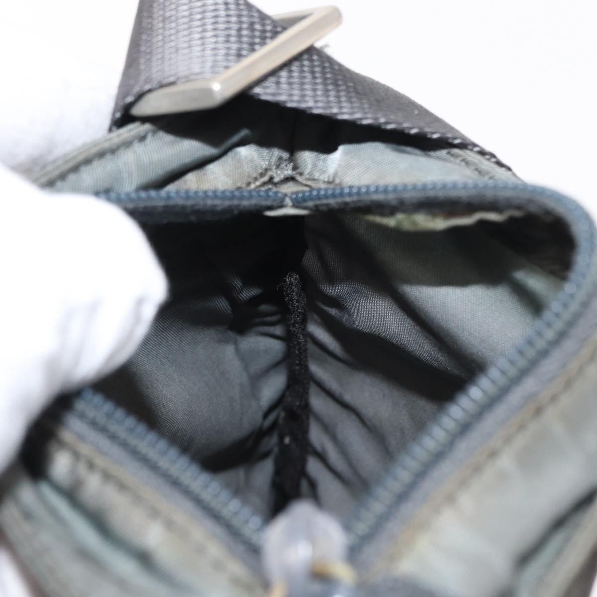 Prada Front Zip Convertible Flat Messenger Tessuto with Leather, GRAY, NYLON, Shoulder bag