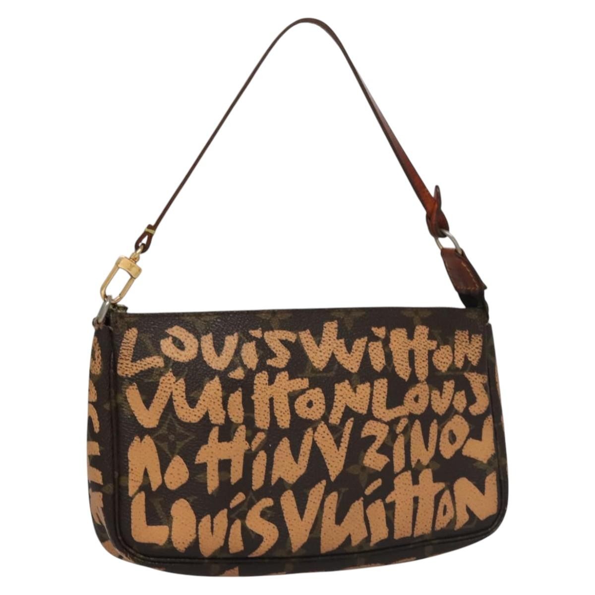 Louis Vuitton Pochette Accessoires Limited Edition Monogram Graffiti, ORANGE, CANVAS, Bag