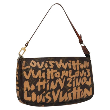 Louis Vuitton Pochette Accessoires Limited Edition Monogram Graffiti, ORANGE, CANVAS, Bag