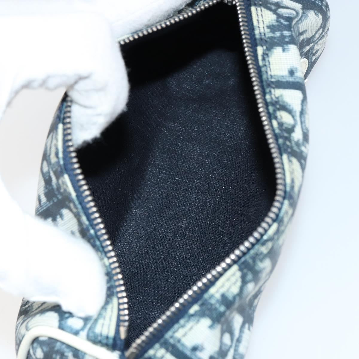 Christian Dior Vintage Trotter Pouch Canvas, NAVY, CANVAS, Clutche & pouche