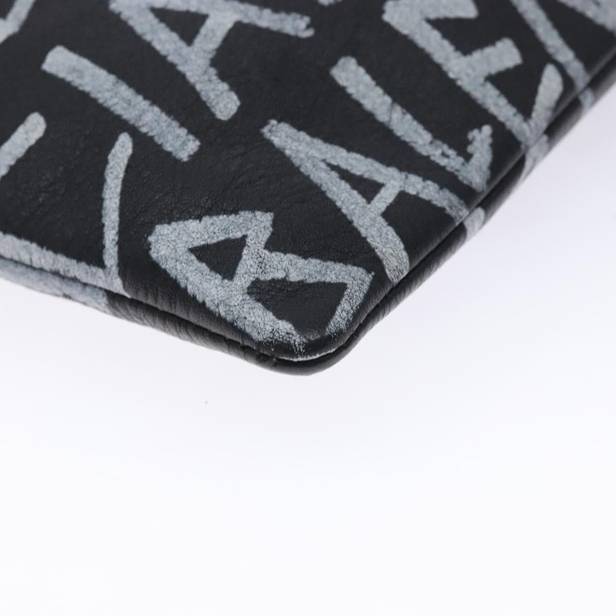 Balenciaga Graffiti Pouch Leather, BLACK, LEATHER, Clutche & pouche