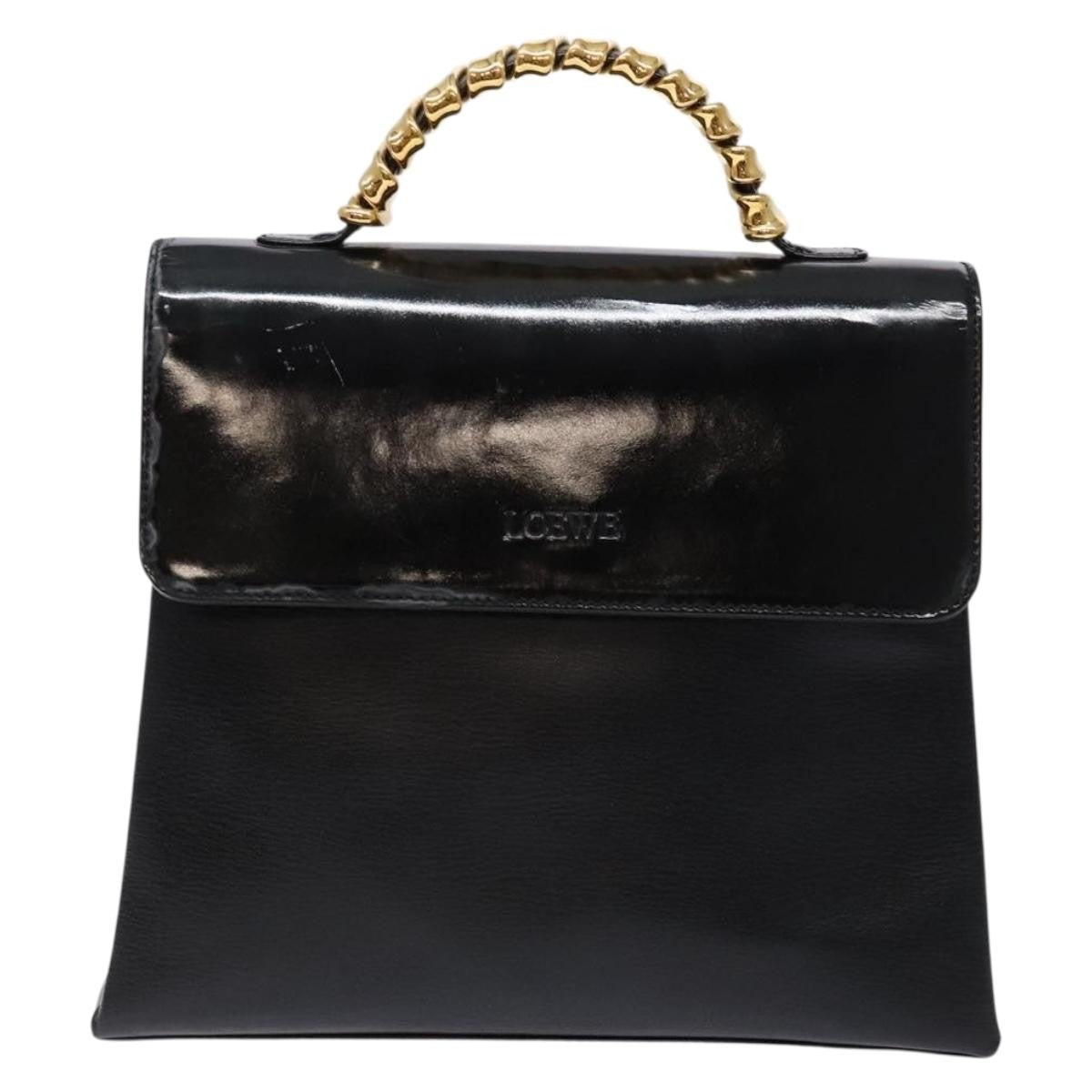 Loewe Vintage Velazquez Top Handle Bag Leather, BLACK, LEATHER, Handbag