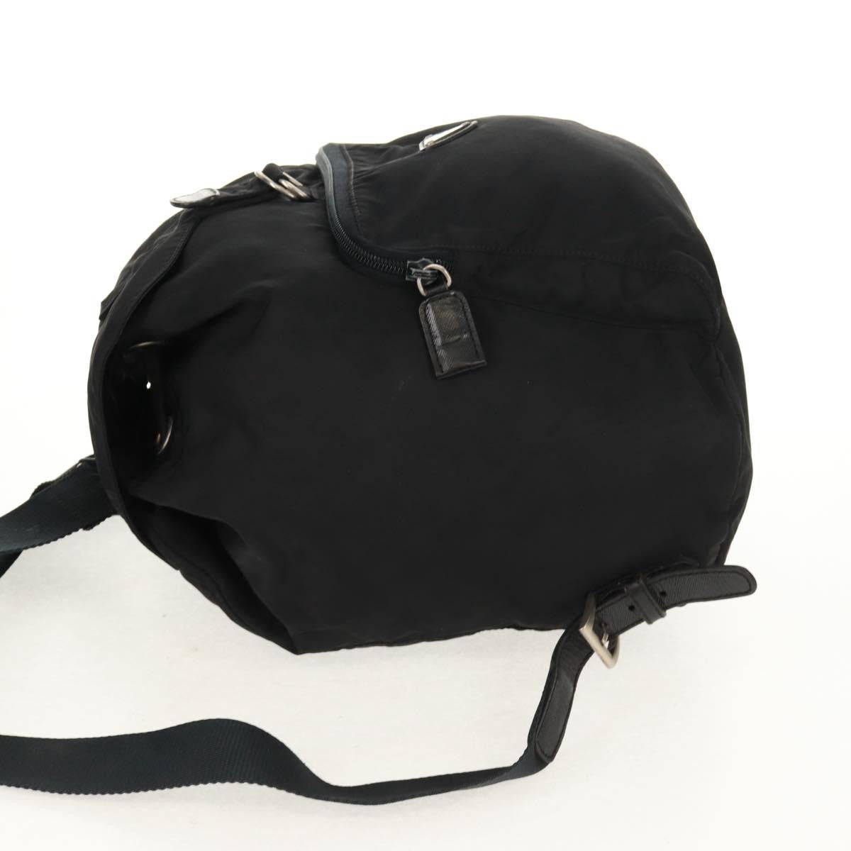 Prada Front Pocket Buckle Backpack Nylon, BLACK, NYLON, Backpack