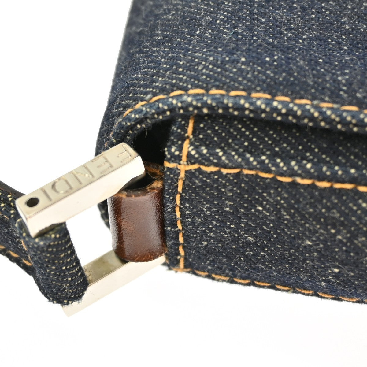 Fendi Vintage Shoulder Bag Denim, NAVY, DENIM_JEANS, Shoulder bag