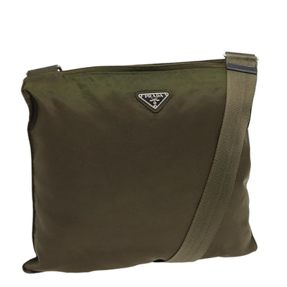 Prada Flat Messenger Bag Tessuto, KHAKI, NYLON, Shoulder bag