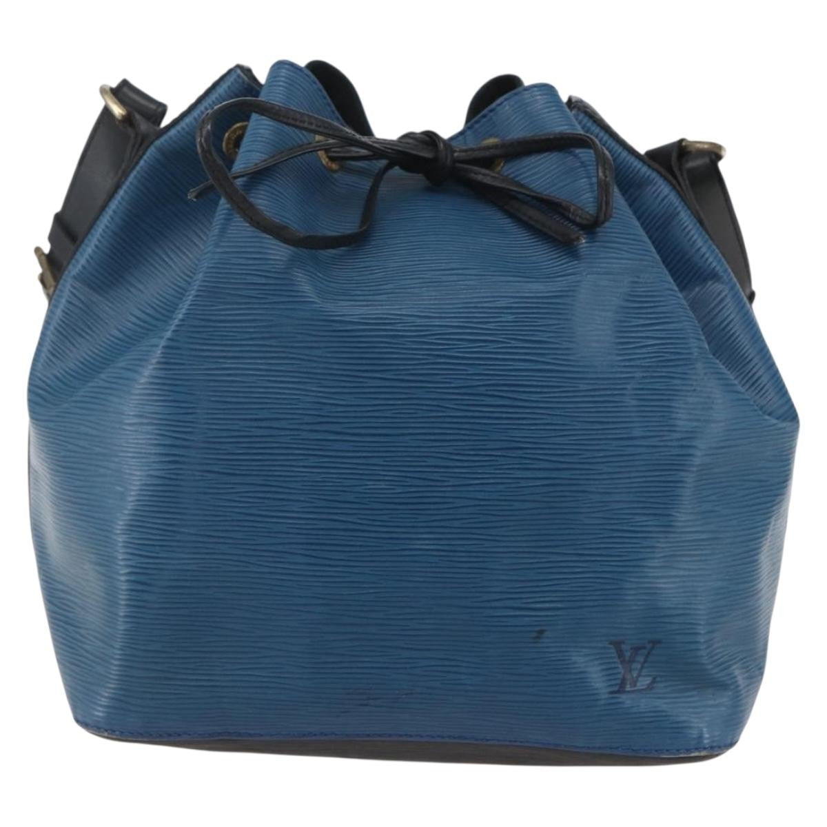 Louis Vuitton Bicolor Petit Noe Handbag Epi Leather, BLUE, LEATHER, Shoulder bag