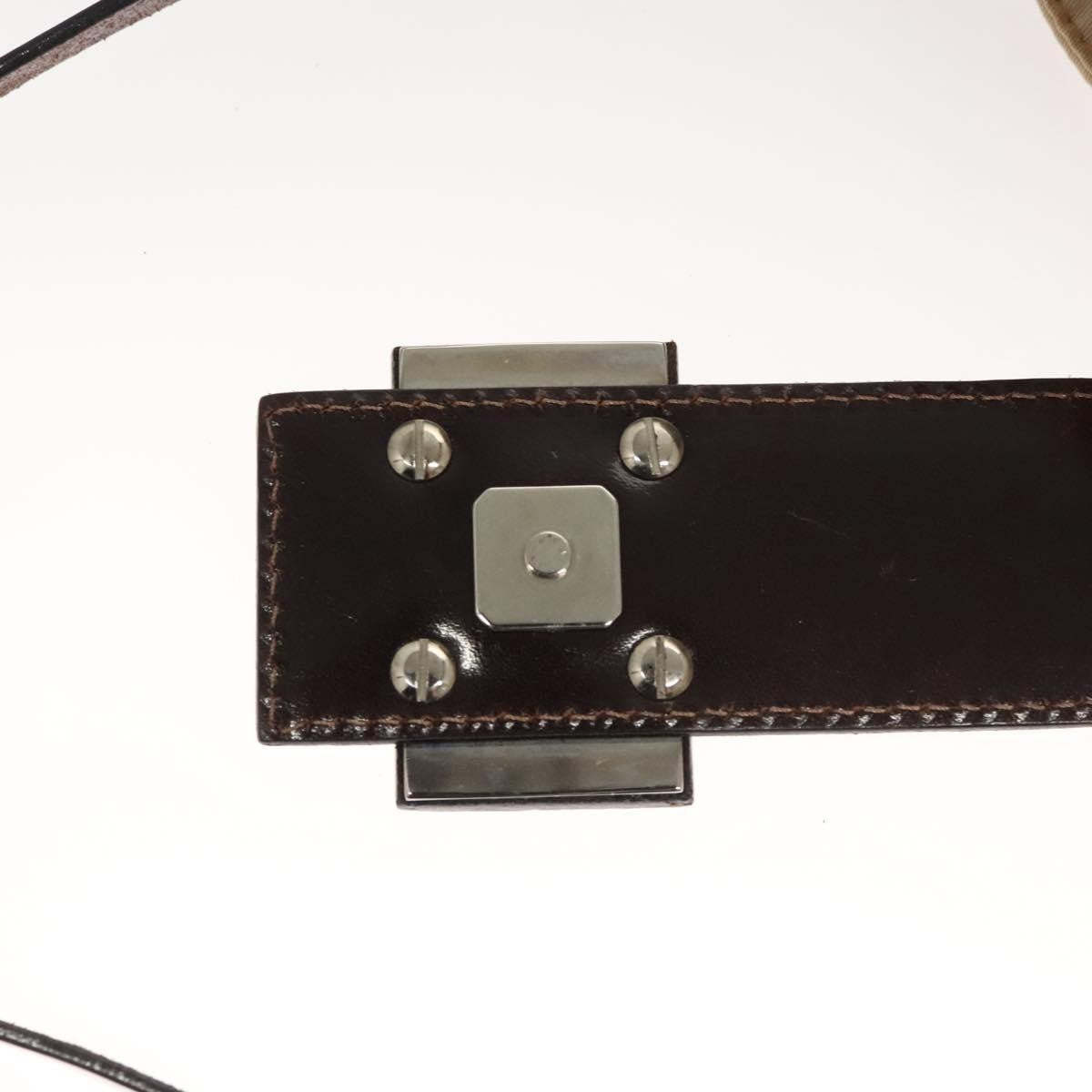 Fendi Vintage FF Buckle Shoulder Bag Canvas, WHITE, CANVAS, Shoulder bag