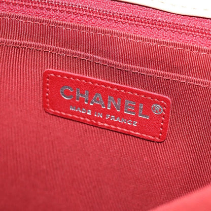 Chanel Leo Lion Flap Bag Chevron Jersey, RED, COTTON, Shoulder bag