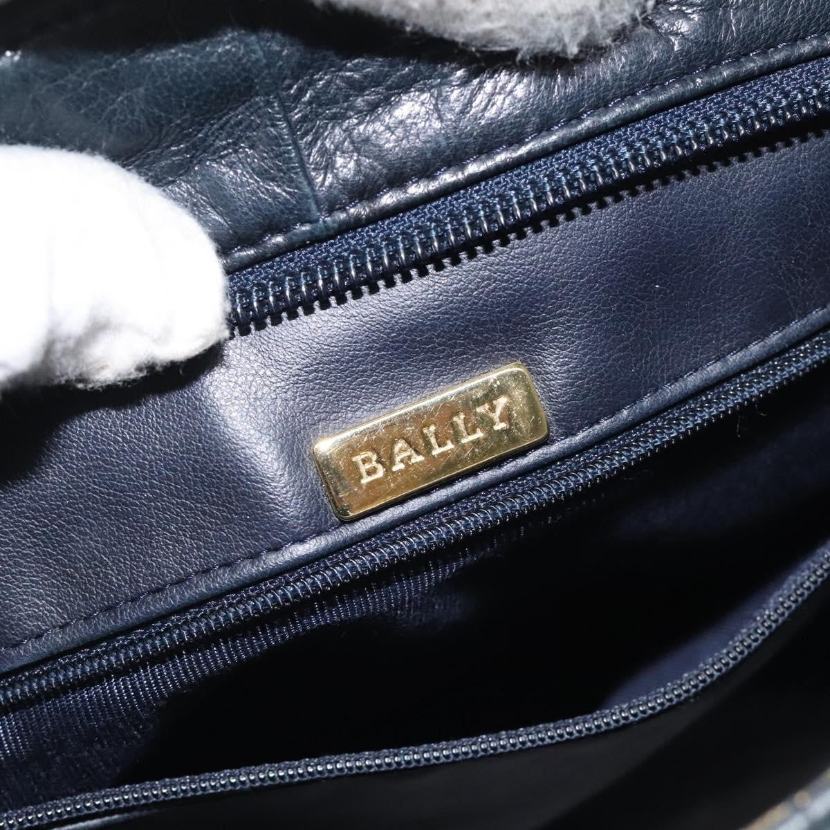 Bally Vintage Shoulder Bag Leather, NAVY, LEATHER, Shoulder bag