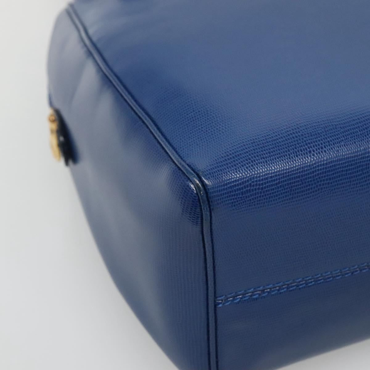 Celine Circle Logo Handbag Leather, BLUE, LEATHER, Handbag