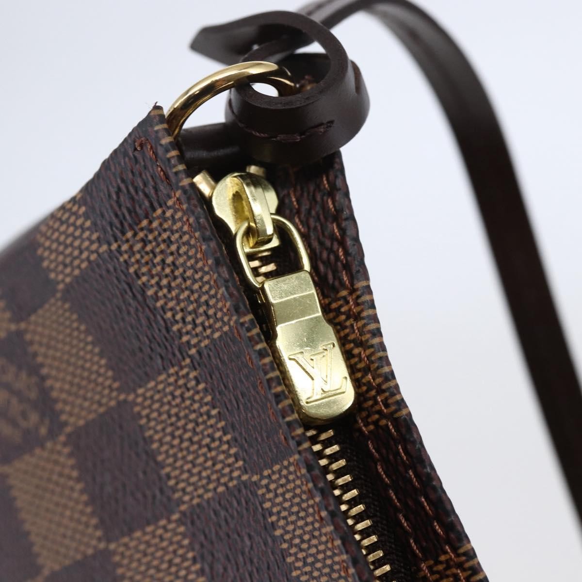 Louis Vuitton Navona Pochette Accessoires Damier, BROWN, CANVAS, Clutche & pouche