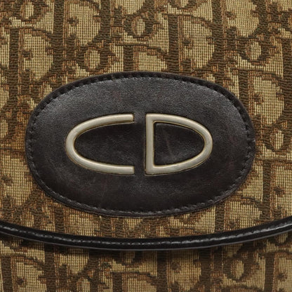 Christian Dior Vintage Trotter Flap Shoulder Bag Canvas, BROWN, CANVAS, Shoulder bag
