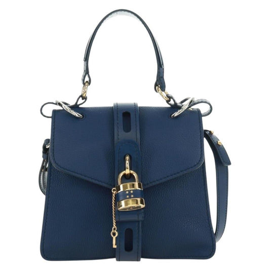 Chloe Aby Day Bag Leather, Blue, Leather, Handbag