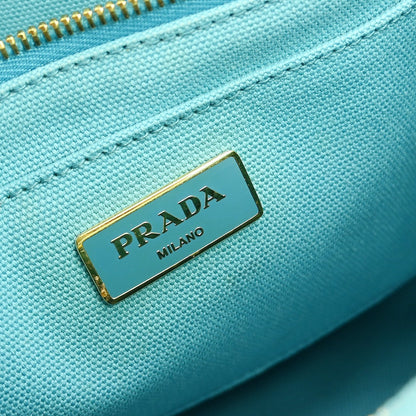 Prada Canapa Tote Rhinestone Embellished Canvas, BLUE, CANVAS, Tote bag
