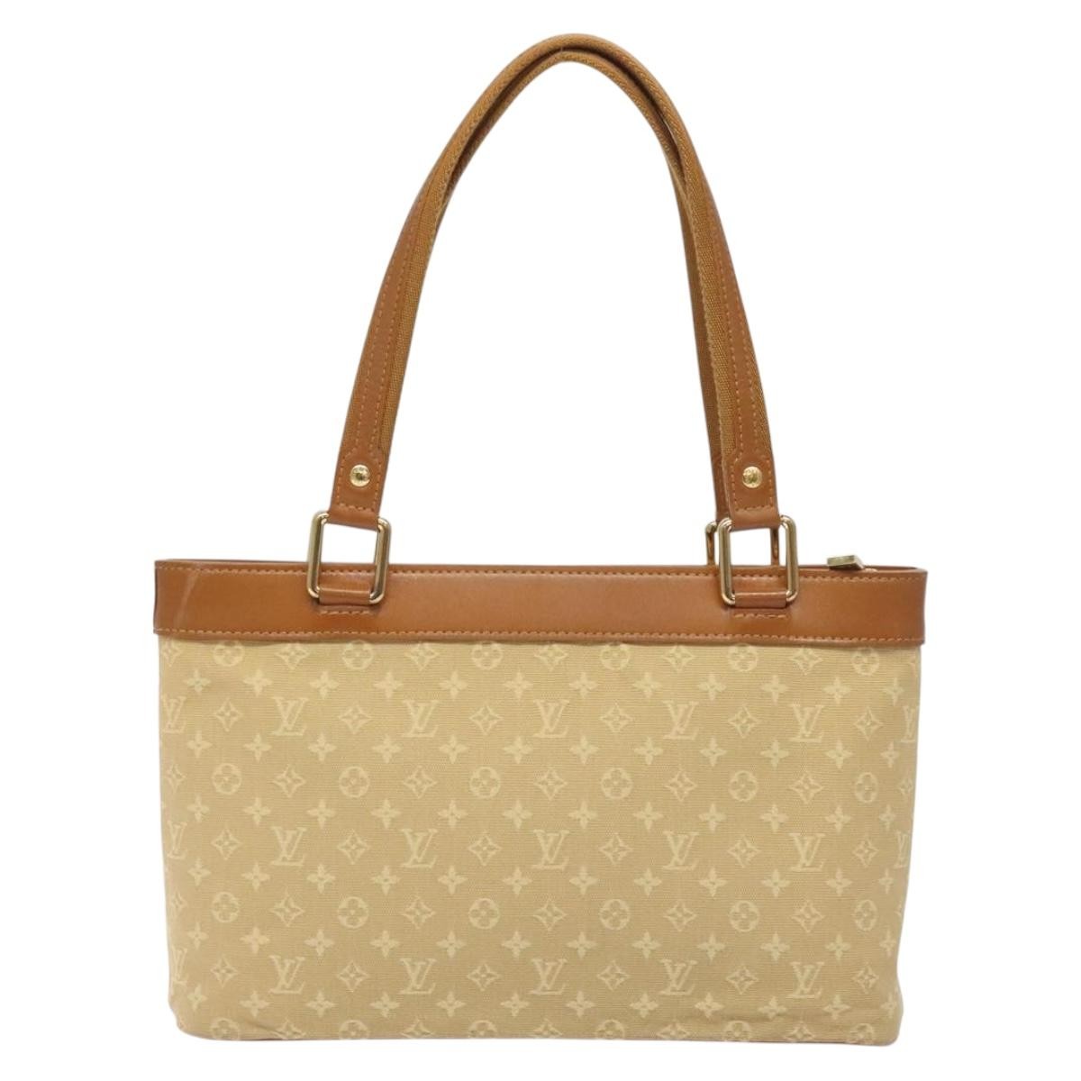 Louis Vuitton Lucille Handbag Mini Lin, BEIGE, CANVAS, Handbag