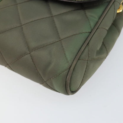 Prada Pushlock Chain Flap Bag Quilted Tessuto, KHAKI, NYLON, Shoulder bag
