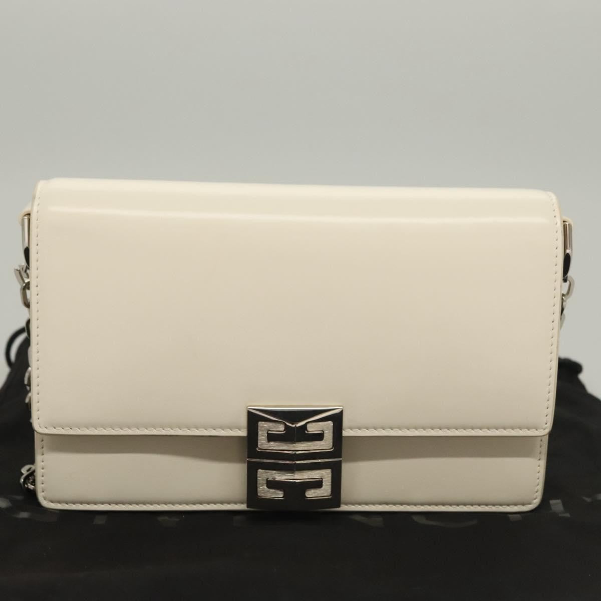 Givenchy 4G Chain Crossbody Bag Leather, WHITE, LEATHER, Crossbody bag