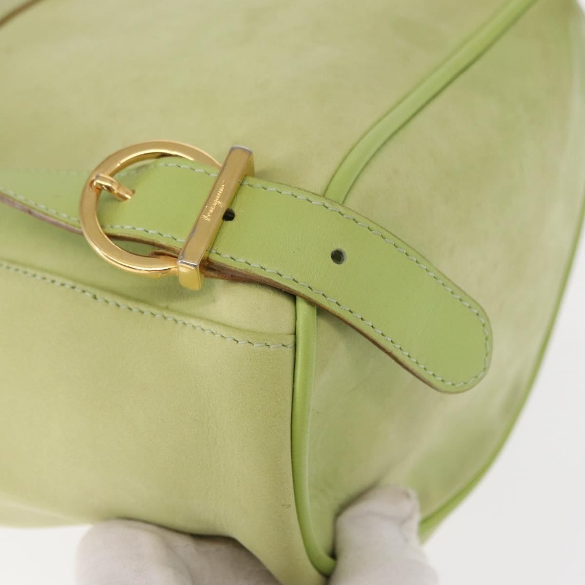 Salvatore Ferragamo Gancini Backpack Suede, GREEN, SUEDE, Backpack