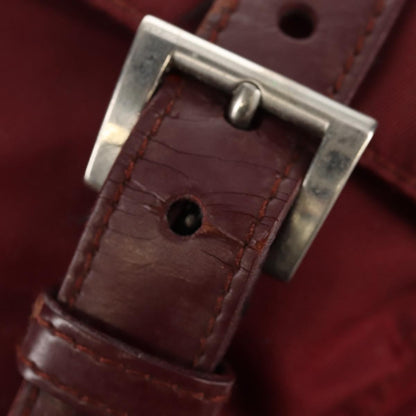 Prada Double Buckle Flap Messenger Bag Tessuto, BURGUNDY, NYLON, Shoulder bag