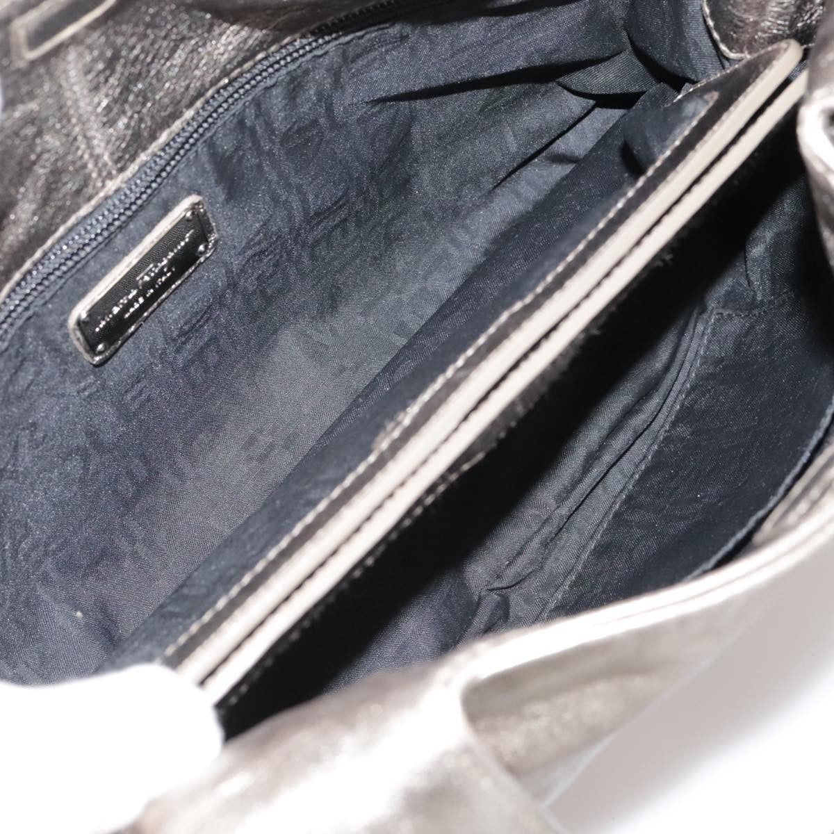 Salvatore Ferragamo Gancini Shoulder Bag Leather, GOLD, LEATHER, Shoulder bag