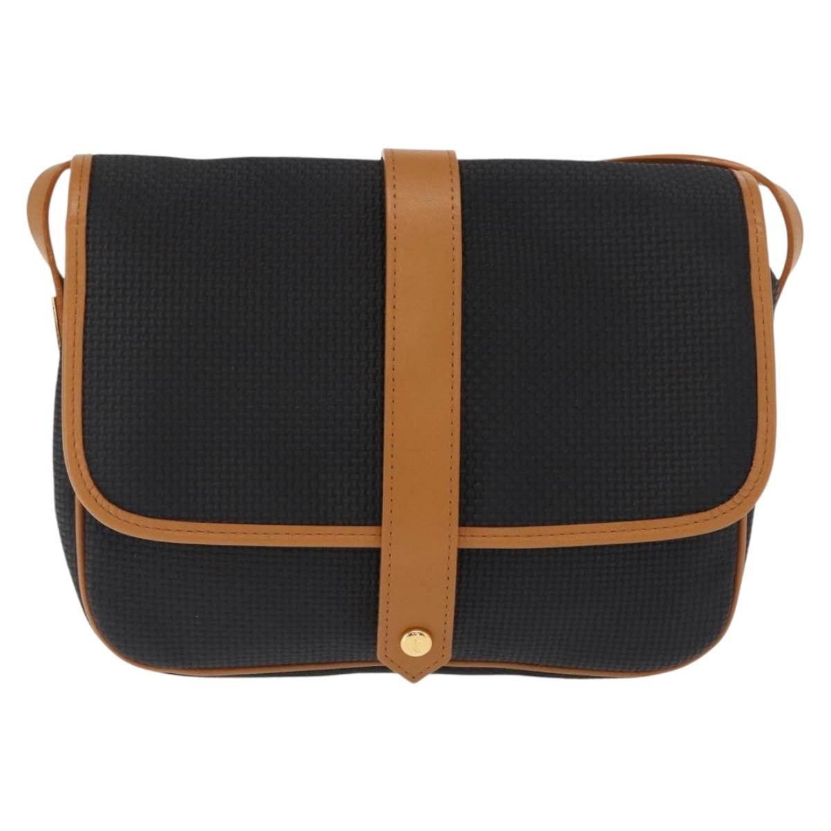 Saint Laurent Vintage Shoulder Bag Canvas, BLACK, CANVAS, Shoulder bag