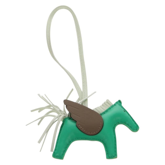 Hermes Pegase Rodeo Bag Charm Leather, GREEN, LEATHER, Charms and Keychains