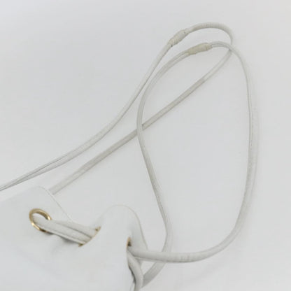 Chanel Vintage CC Drawstring Bucket Bag Caviar, WHITE, LEATHER, Shoulder bag