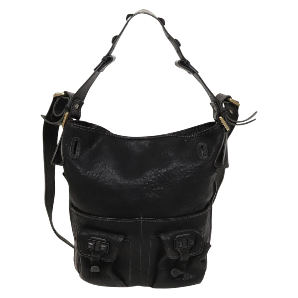 Chloe Vintage Shoulder Bag Leather, BLACK, LEATHER, Shoulder bag