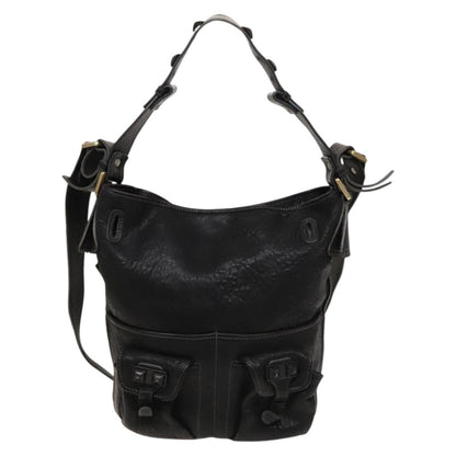Chloe Vintage Shoulder Bag Leather, BLACK, LEATHER, Shoulder bag