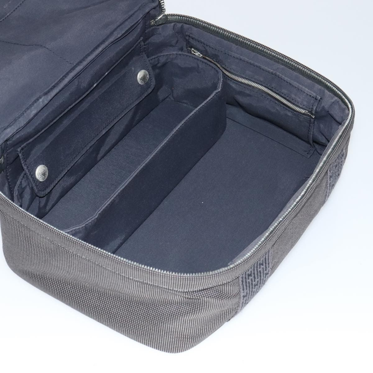 Hermes Vanity Herline Pouch Canvas, GRAY, CANVAS, Clutche & pouche