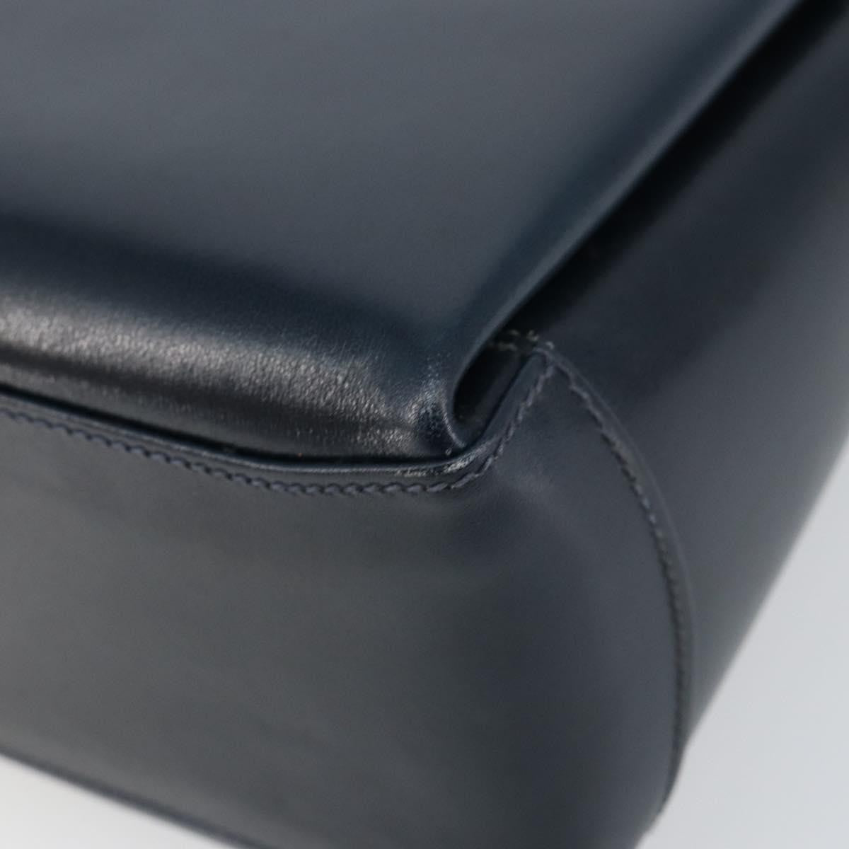 Gucci Vintage Convertible Box Crossbody Bag Leather, NAVY, LEATHER, Handbag